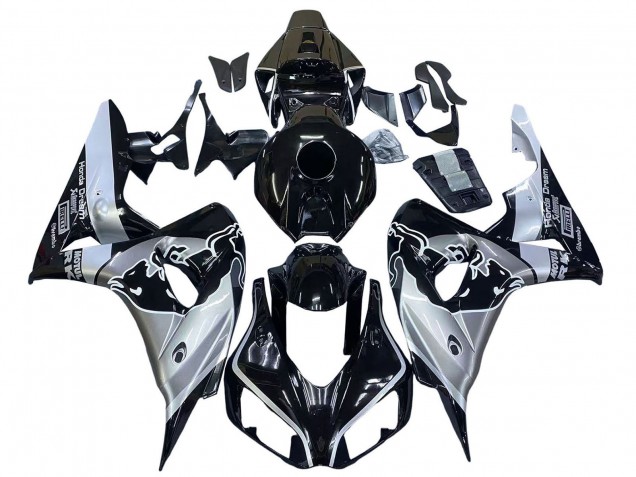 Carénages Moto Honda CBR1000RR 2006-2007 - Argent Noir Brillant Red Bull