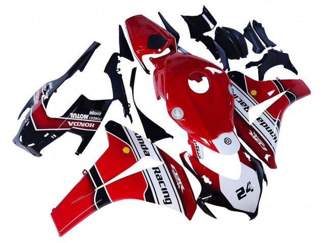Carénages Moto Honda CBR1000RR 2008-2011 - Blanc Rouge Noir Brillant Courses 24