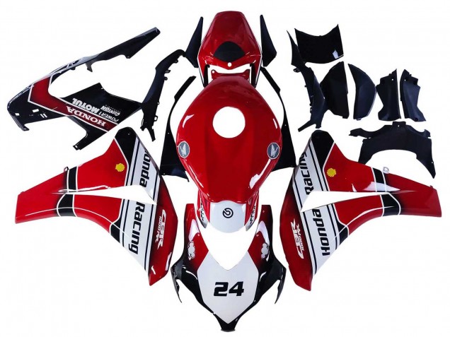 Carénages Moto Honda CBR1000RR 2008-2011 - Blanc Rouge Noir Brillant Courses 24