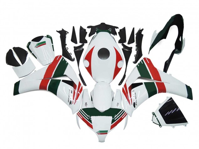 Carénages Moto Honda CBR1000RR 2008-2011 - Blanc Rouge Vert Foncé