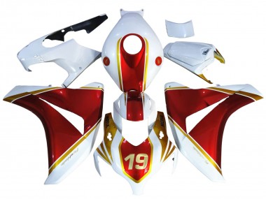 Carénages Moto Honda CBR1000RR 2008-2011 - Blanc Rouge Or 19