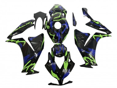 Carénages Moto Honda CBR1000RR 2012-2016 - Vert Bleu Noir Brillant