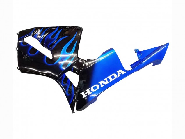 Carénage Moto Honda CBR600RR 2005-2006 - Noir Brillant Bleu Flamme