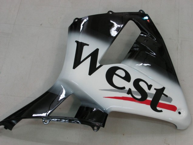 Carénages Moto Honda CBR600RR 2005-2006 - Noir Brillant Blanc West
