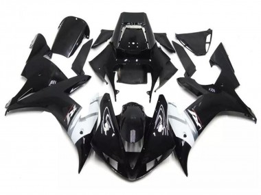 Carénages Moto Yamaha YZF R1 2002-2003 - Noir Brillant Blanc Argent