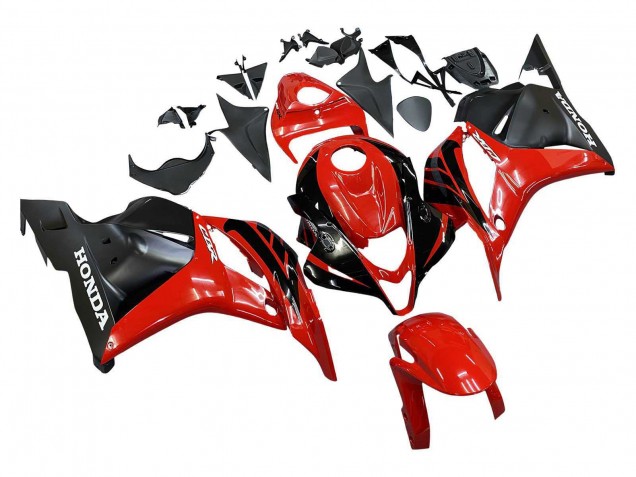 Carénages Moto Honda CBR600RR 2009-2012 - Rouge Noir Brillant Noir Mat Bande