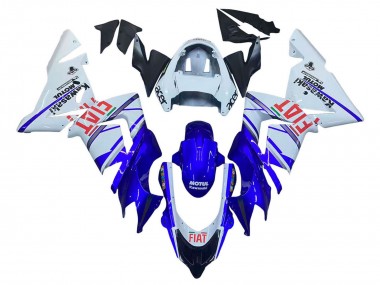 Carénages Moto Kawasaki ZX10R 2004-2005 - Bleu Brillant Blanc Fiat Motul