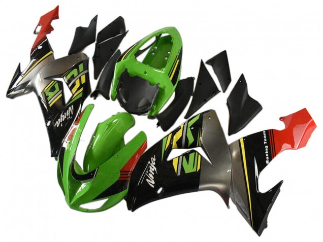 Carénages Moto Kawasaki ZX10R 2006-2007 - Vert Gris Rouge Noir Jaune