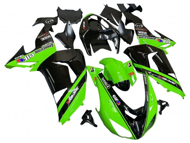 Carénages Moto Kawasaki ZX10R 2006-2007 - Vert Noir Elf Touch4 3M