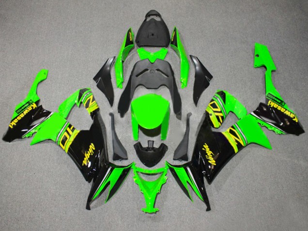 Carénages Moto Kawasaki ZX10R 2008-2010 - Vert Noir Brillant Jaune