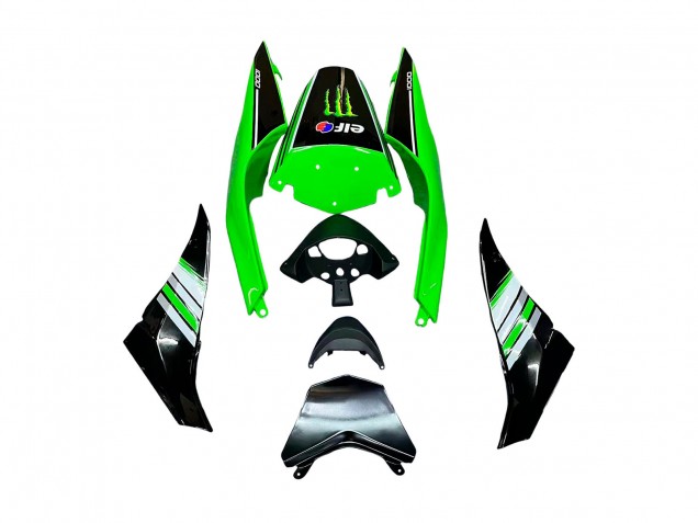 Carénages Moto Kawasaki ZX10R 2008-2010 - Vert Blanc Rouge Noir Monstre Elf 66