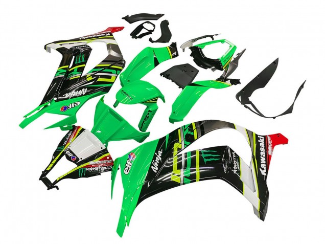 Carénages Moto Kawasaki ZX10R 2011-2015 - Vert Jaune Noir Blanc Elf Monstre