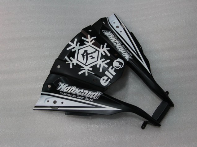 Carénages Moto Kawasaki ZX10R 2011-2015 - Noir Brillant Blanc Elf Neige Décalque