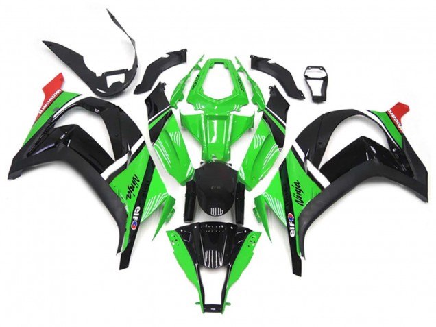 Carénages Moto Kawasaki ZX10R 2011-2015 - Vert Noir Blanc Rouge