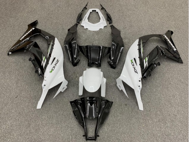Carénages Moto Kawasaki ZX10R 2011-2015 - Blanc Noir Brillant Vert