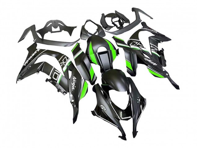 Carénages Moto Kawasaki ZX10R 2016-2020 - Noir Mat Vert Blanc Ninja