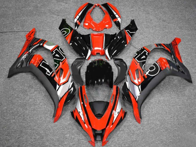 Carénages Moto Kawasaki ZX10R 2016-2020 - Rouge Argent Noir Brillant