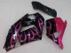 Carénages Moto Kawasaki ZX14R ZZR1400 2006-2011 - Noir Brillant Rouge Rose Flamme