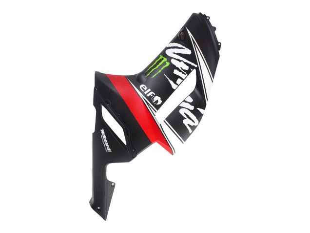 Carénages Moto Kawasaki ZX6R 2007-2008 - Noir Blanc Rouge Blanc Neige Décalque Ninja Elf