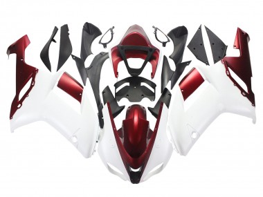 Carénage Moto Kawasaki ZX6R 2007-2008 - Blanc Rouge