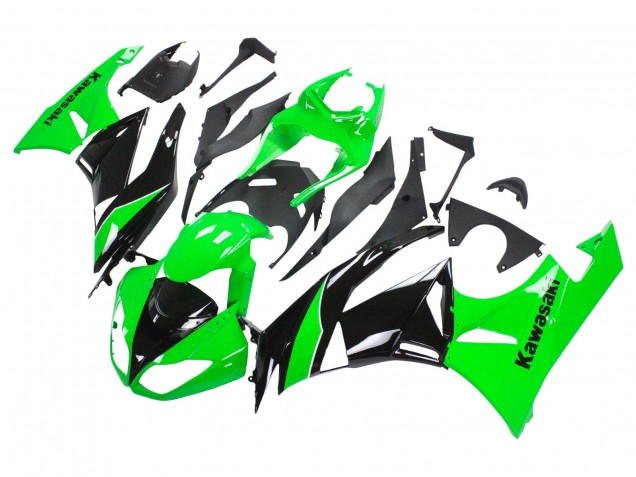 Carénages Moto Kawasaki ZX6R 2009-2012 - Vert Noir Brillant