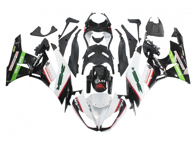 Carénages Moto Kawasaki ZX6R 2009-2012 - Blanc Rouge Noir Vert