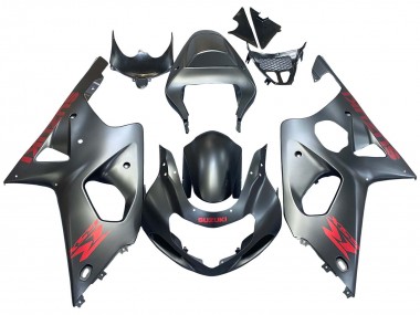 Carénages Moto Suzuki GSXR1000 2000-2002 - Gris Mat Rouge Décalque