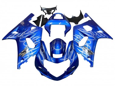 Carénages Moto Suzuki GSXR 600 / GSXR 750 2001-2003 - Bleu Blanc Flamme