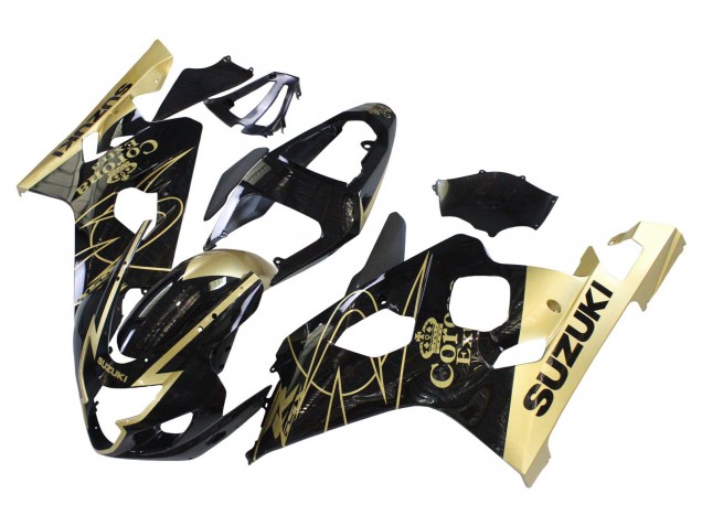 Carénages Moto Suzuki GSXR 600 / GSXR 750 2004-2005 - Noir Brillant Or Corona