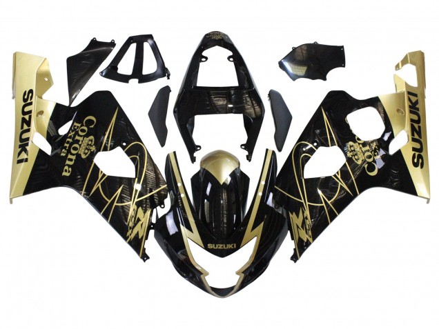 Carénages Moto Suzuki GSXR 600 / GSXR 750 2004-2005 - Noir Brillant Or Corona