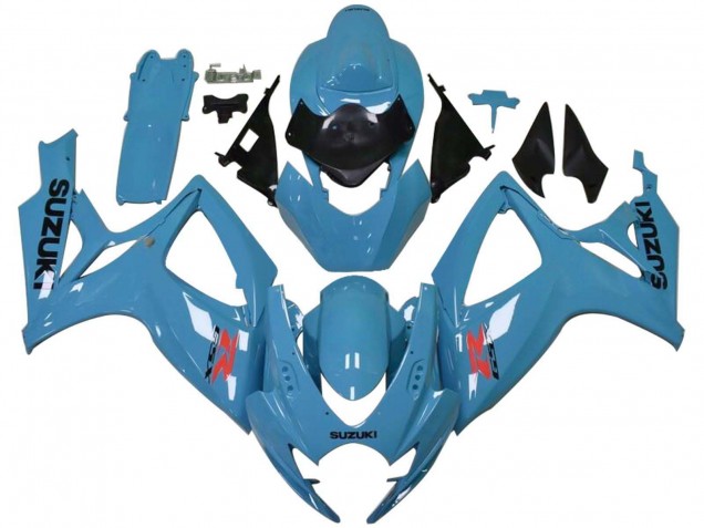 Carénages Moto Suzuki GSXR 600 / GSXR 750 2006-2007 - Bleu Clair Noir Rouge