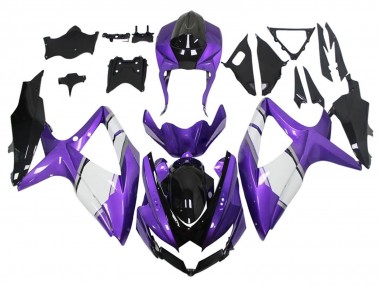 Carénages Moto Suzuki GSXR 600 / GSXR 750 2008-2010 - Violet Blanc Noir Brillant