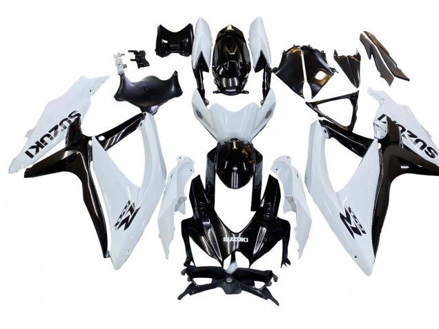 Carénage Moto Suzuki GSXR 600 / GSXR 750 2008-2010 - Blanc Noir