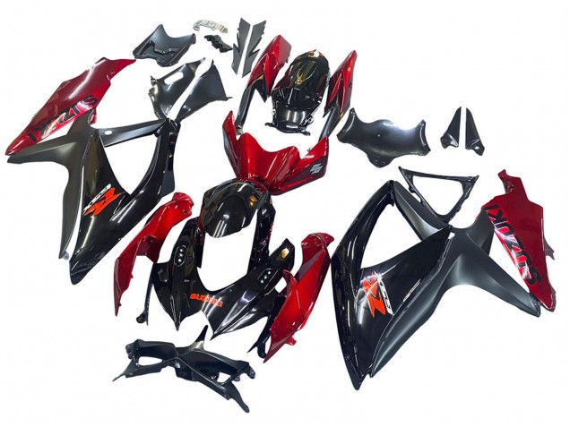 Carénage Moto Suzuki GSXR 600 / GSXR 750 2008-2010 - Rouge Noir Brillant