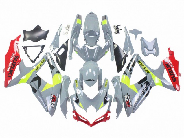 Carénages Moto Suzuki GSXR 600 / GSXR 750 2008-2010 - Gris Jaune Rouge