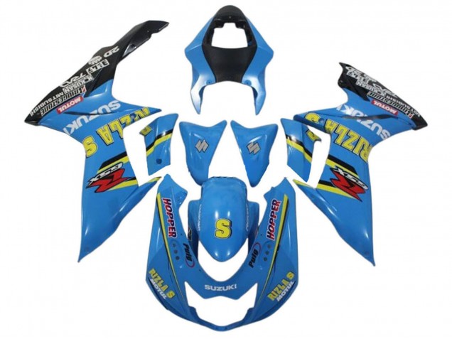 Carénages Moto Suzuki GSXR 600 / GSXR 750 2011-2024 - Bleu Jaune Noir Rizla