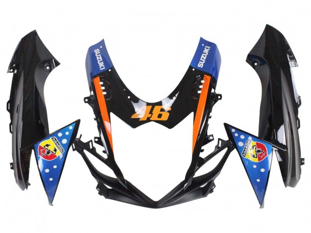 Carénages Moto Suzuki GSXR 600 / GSXR 750 2011-2024 - Bleu Clair Orange Noir Blanc Requin 46