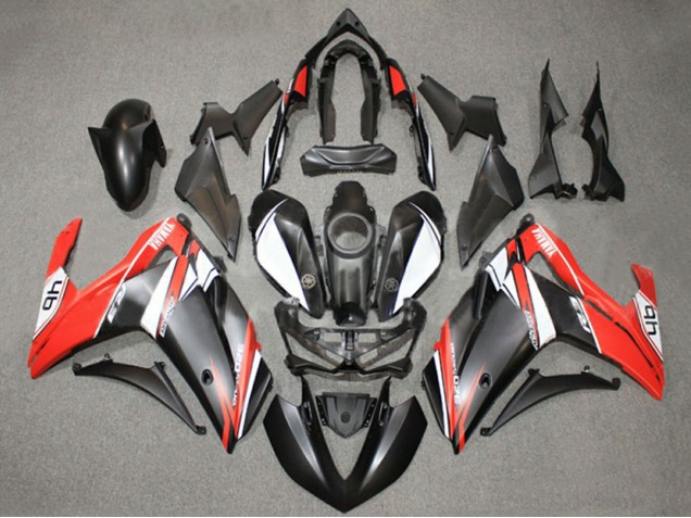 Carénages Moto Yamaha YZF R3/R25 2015-2018 - Blanc Rouge Noir Mat 46