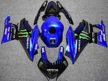 Carénages Moto Yamaha YZF R3/R25 2019-2021 - Bleu Noir Vert ENEOS Yamalube Monstre