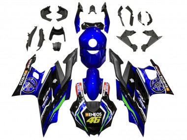 Carénages Moto Yamaha YZF R3/R25 2019-2021 - Bleu Blanc Vert Noir ENEOS 46
