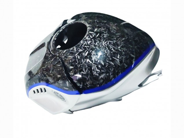 Carénages Moto Yamaha YZF R3/R25 2022-2024 - Marbre Noir Argent Bleu Fibre de Carbone Forgée Style