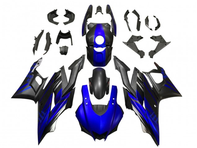 Carénages Moto Yamaha YZF R3/R25 2022-2024 - Bleu Noir Mat