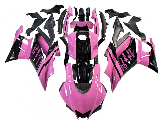 Carénages Moto Yamaha YZF R3/R25 2022-2024 - Rose Noir Brillant Monstre