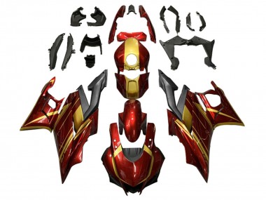 Carénages Moto Yamaha YZF R3/R25 2022-2024 - Rouge Or Noir Mat