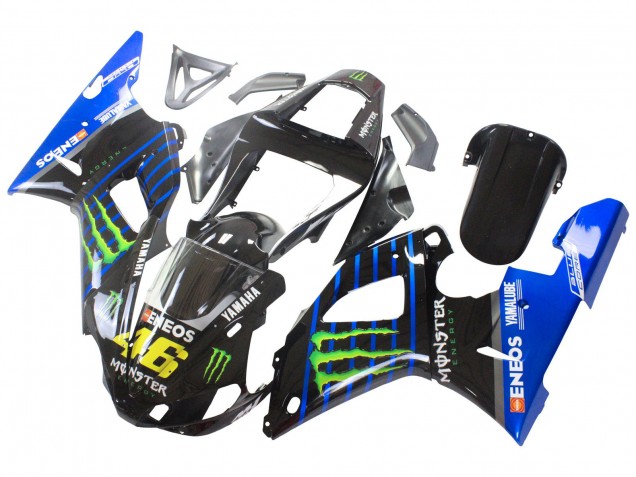 Carénages Moto Yamaha YZF 1000 R1 2000-2001 - Bleu Noir Vert Monstre Yamalube ENEOS 46