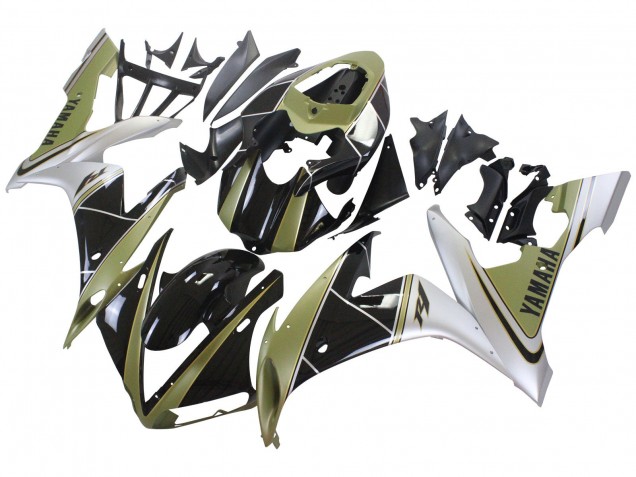 Carénages Moto Yamaha YZF 1000 R1 2004-2006 - Or Clair Blanc Noir Brillant
