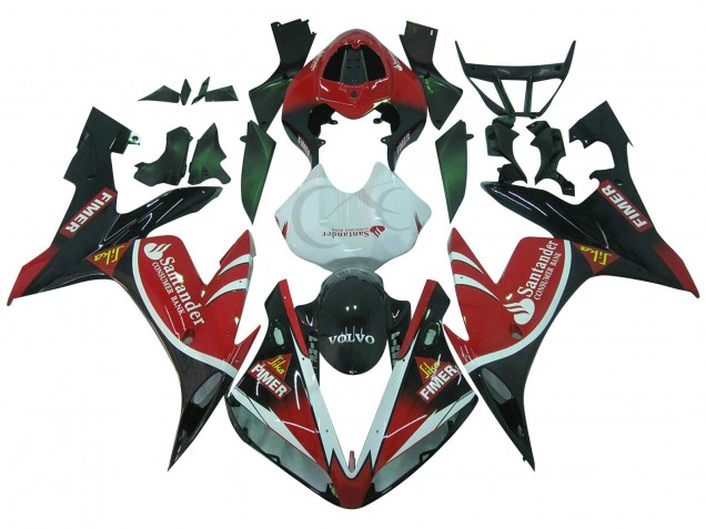 Carénages Moto Yamaha YZF 1000 R1 2004-2006 - Rouge Blanc Noir Vert Volvo Jika Fimer Santander