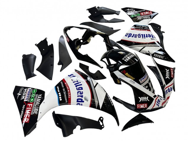 Carénages Moto Yamaha YZF 1000 R1 2009-2011 - Noir Brillant Blanc Rouge Volvo Fimer Yamalube 87