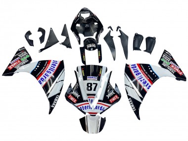 Carénages Moto Yamaha YZF 1000 R1 2012-2014 - Noir Brillant Blanc Rouge Fimer Yamalube Sterilgarda 87