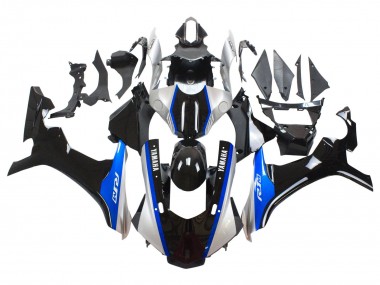 Carénages Moto Yamaha YZF 1000 R1 2015-2019 - Argent Bleu Noir Brillant